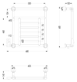 Devon&Devon Полотенцесушитель Jupiter 3 2PRJ3CREL – фотография-3