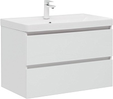 Aquanet Тумба с раковиной Вега 80 подвесная белая глянцевая