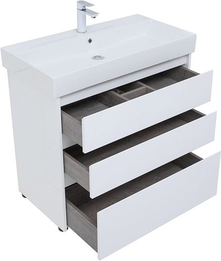 Aquanet Тумба под раковину Nova Lite 85 белая глянцевая – фотография-6