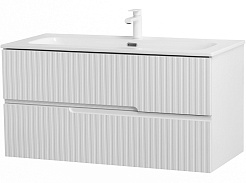 Cezares Тумба с раковиной Duet-N 100 подвесная CZR-8073-100 ясень белый софт – фотография-1