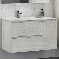 Comforty Тумба с раковиной Бремен 90 дуб белый – фотография-1