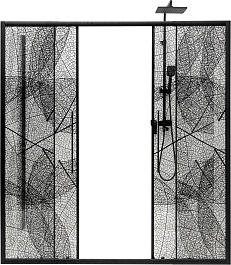 DTO Душевая дверь в нишу FB2 190-210 Black – фотография-4