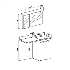 Runo Мебель для ванной Лира 120 L белая – фотография-3