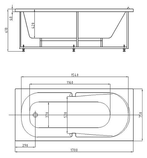 Aquatek Акриловая ванна Лея – картинка-5