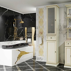 Opadiris Шкаф-пенал для ванной Корсо-оро №11 L слоновая кость с золотой патиной – фотография-3