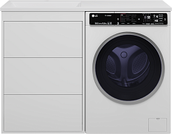 Brevita Мебель для ванной Grafit 120 L под стиральную машину белая – фотография-2