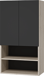 Misty Шкаф подвесной над стиральной машиной Поло 60 дуб галифакс белый/антрацит – фотография-1