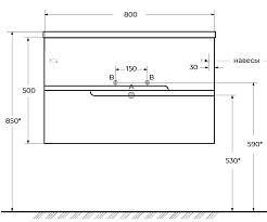 Cezares Тумба с раковиной Duet-N 80 подвесная grafito – фотография-4