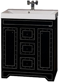 Misty Тумба с раковиной Bella 90 черная с кристаллами – фотография-1