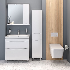 Runo Зеркальный шкаф Афина 80 R белый – фотография-4