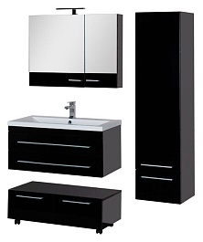 Aquanet Зеркальный шкаф "Нота 90" камерино черный – фотография-5