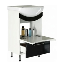 Mixline Тумба с раковиной Радуга 50 белая/чёрная – фотография-2
