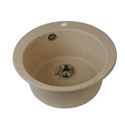 Акватон Мойка "ИВЕРИЯ" круглая, темно-бежевая – фотография-1