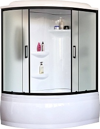 Royal Bath Душевая кабина ALP RB 150ALP-C-BL-R 150x100 R стекло матовое профиль черный матовый – фотография-1