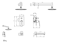 Boheme Смеситель встроенный с изливом VENTURO черный-хром – фотография-2