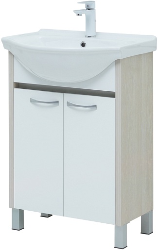 Aquanet Тумба под раковину Донна 60 белый дуб/белая – фотография-4