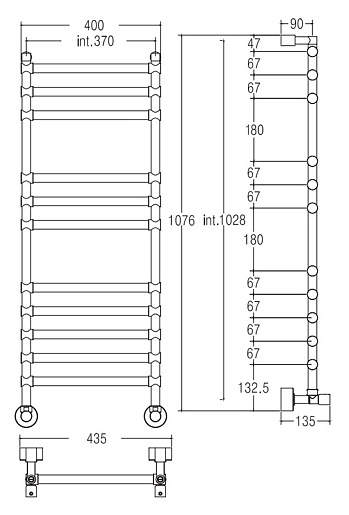 Margaroli Полотенцесушитель Sole 464-11 хром, узкий – фотография-2