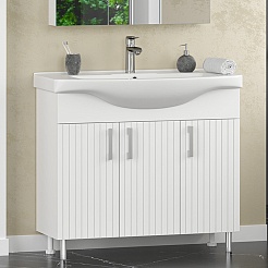 Misty Тумба с раковиной Изео 95 белая – фотография-6