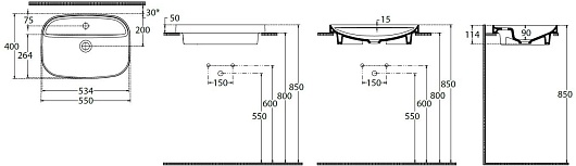 Allen Brau Мебельная накладная раковина Fantasy Sphere 55 4.11034.31 чёрный матовый – фотография-2