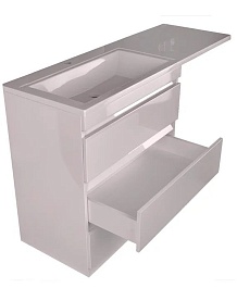 Style Line Мебель для ванной Даллас 140 L Люкс Plus белая – фотография-9