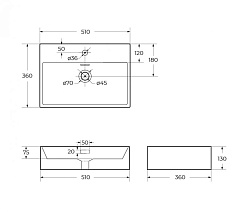 BelBagno Накладная раковина 51/36 BB1340 – фотография-5