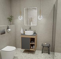 Teymi Тумба с раковиной Nura 60 дуб эврика/графит матовый T60529 раковина T50106 – фотография-10