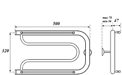 Point Полотенцесушитель водяной 320x500 PN21335P с полкой хром – фотография-3