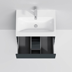 Am.Pm Мебель для ванной Gem S 60 графит матовый, напольная, с 3 ящиками – фотография-5