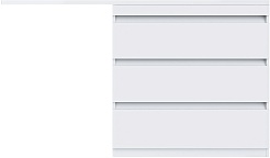 Vivon Тумба под раковину под стиральную машину Donna 150 3 ящика напольная белый глянец – фотография-2