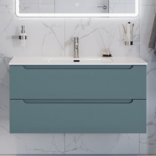 BelBagno Тумба под раковину Etna 100 подвесная голубая матовая – фотография-2