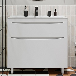 Vivon Тумба с раковиной Ostin 90 напольная белая матовая – фотография-1