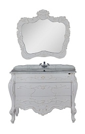 Demax Тумба с раковиной "Афины 120" белая ретро – фотография-8