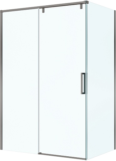 BelBagno Душевой уголок Soft Close-1 SOFT_CLOSE-1-AH-1-140/80-C-GM 140x80 профиль оружейная сталь стекло прозрачное – фото-1