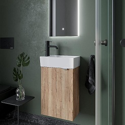 Sancos Тумба с раковиной Mini 35 L дуб галифакс натуральный раковина Element 37/21 L CN5008 – фотография-4