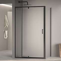 RGW Душевой уголок Passage PA-078B (PA-008B + Z-050-2B) 100x120 профиль черный стекло прозрачное – фотография-2