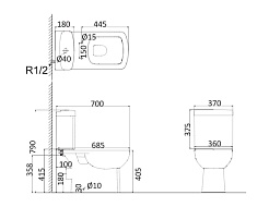 Creo Ceramique Унитаз-компакт TOURS SLIM микролифт – фотография-2