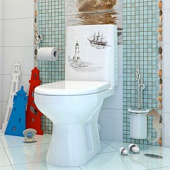 Оскольская керамика Унитаз-компакт Леда, декор маяк – фотография-3