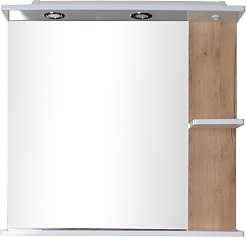 ASB-Mebel Зеркало Альпина 80 белое/дуб золотой – фотография-1