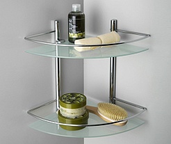 WasserKRAFT Полка стеклянная двойная угловая "K-3122" – фотография-2