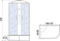 River Душевая кабина Dunay XL 120/80/44 MT L – фотография-18