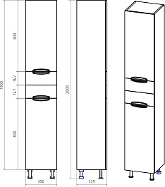Misty Шкаф пенал Орхидея 35 R белый – фотография-6