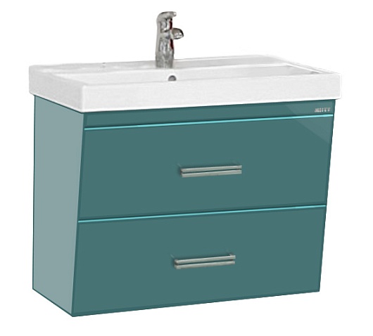 Misty Тумба для умывальника Джулия 75 QVATRO конус зеленая – фото, картинка, фотография-1