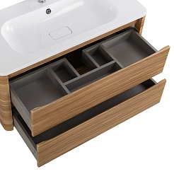 Cezares Тумба с раковиной Relax 100 подвесная дуб карамельный – фотография-5