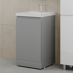 Style Line Тумба под раковину Батлер 50 серая Люкс антискрейтч Plus – фотография-2