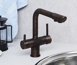 WasserKRAFT Смеситель для кухни под фильтр "A8047" темная бронза – фотография-2