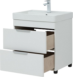 Aquanet Тумба под раковину Ирис New 60 белая глянцевая – фотография-9