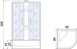 River Душевая кабина Nara 80/43 MT Б/К – фотография-11