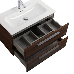 BelBagno Мебель для ванной Eco Cer-N 80 CZR-8073-80 орех шоколад софт ручки серые – фотография-5