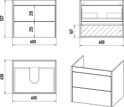 Brevita Мебель для ванной Greenwood 60 подвесная зеленая матовая/дуб галифакс олово – фотография-15