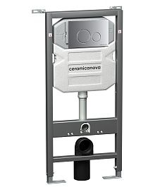 Ceramicanova Система инсталляции для унитазов Envision CN1001M с кнопкой смыва Round хром матовый – фотография-1